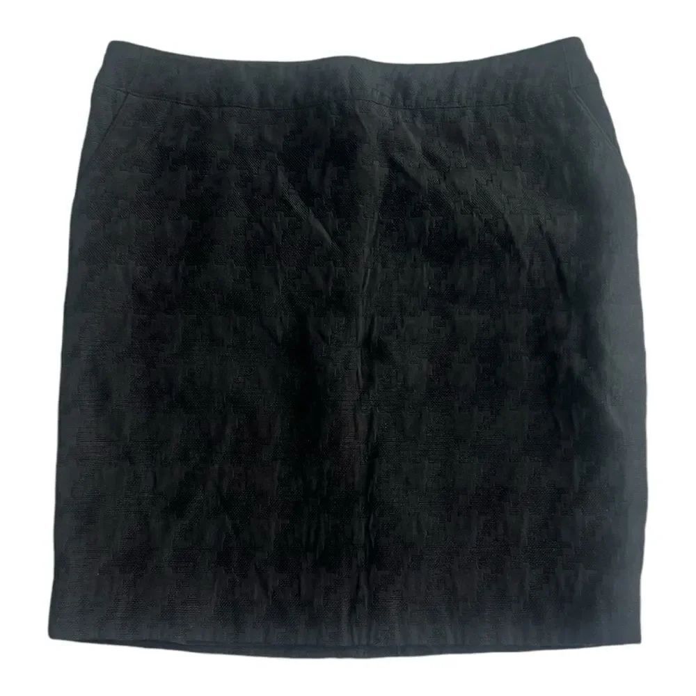 Merona Women's Black Pencil Fully Lined Textured Fall Winter Skirt sz 18